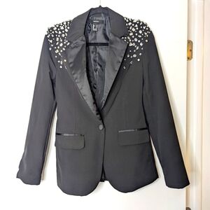NWOT Rhinestone Embellished Black Blazer